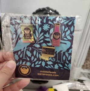 Brooch Set -siete Foods Theme Vibrant Multicolor